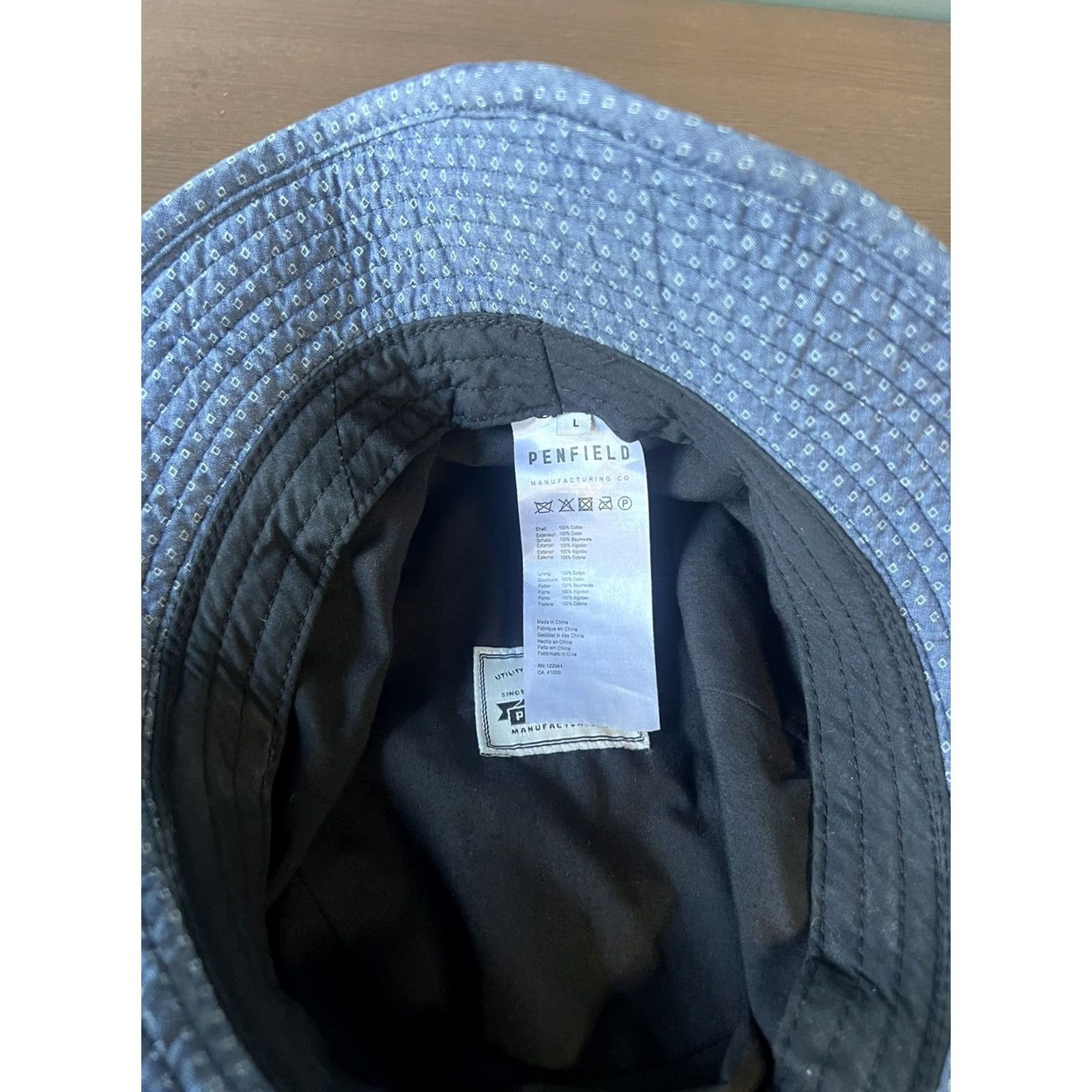 Penfield Penfield Mens Bucket Hat L Blue Diamond AOP Print Cotton Collection Mens Size ONE SIZE - 5 Thumbnail