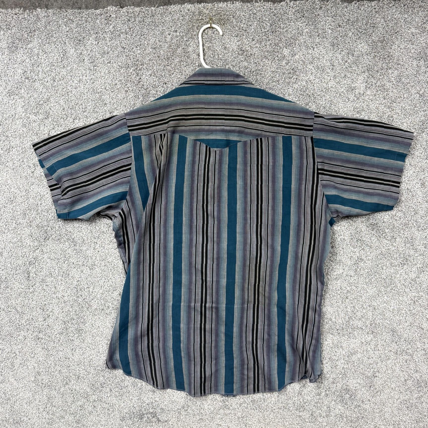 Wrangler VINTAGE Wrangler Shirt Men L 16-16.5 Blue Gray Stripe Pearl Snap Grunge Western 90s Size US L / EU 52-54 / 3 - 5 Thumbnail
