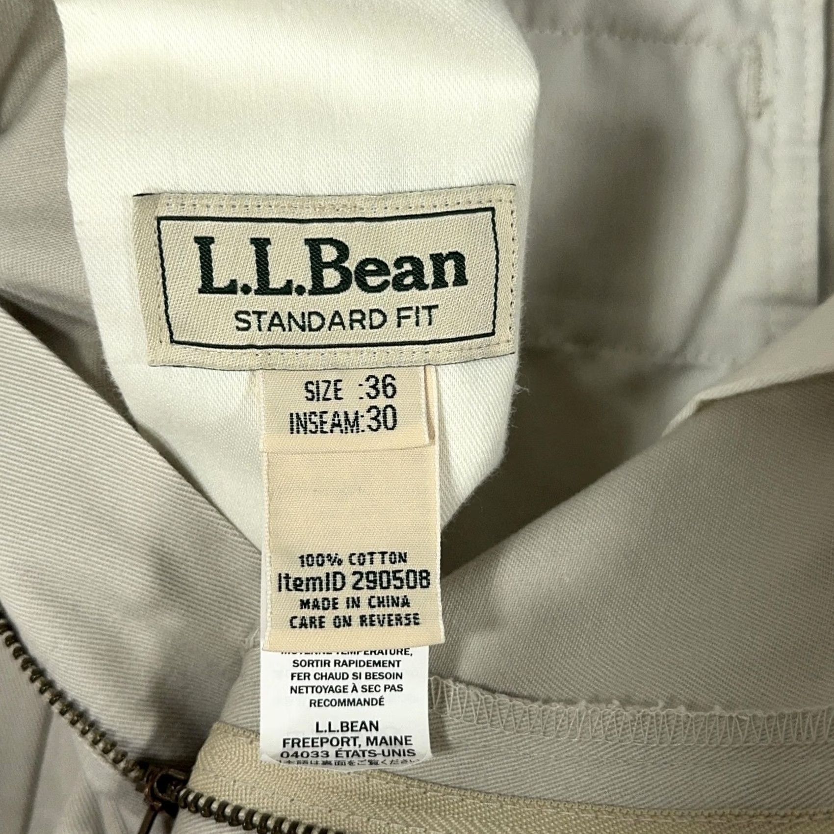 Vintage VINTAGE? No. L.L. Bean Chino Pants Mens 36x30 Beige 100% Cotton Standard Fit Straight Size US 36 / EU 52 - 5 Thumbnail