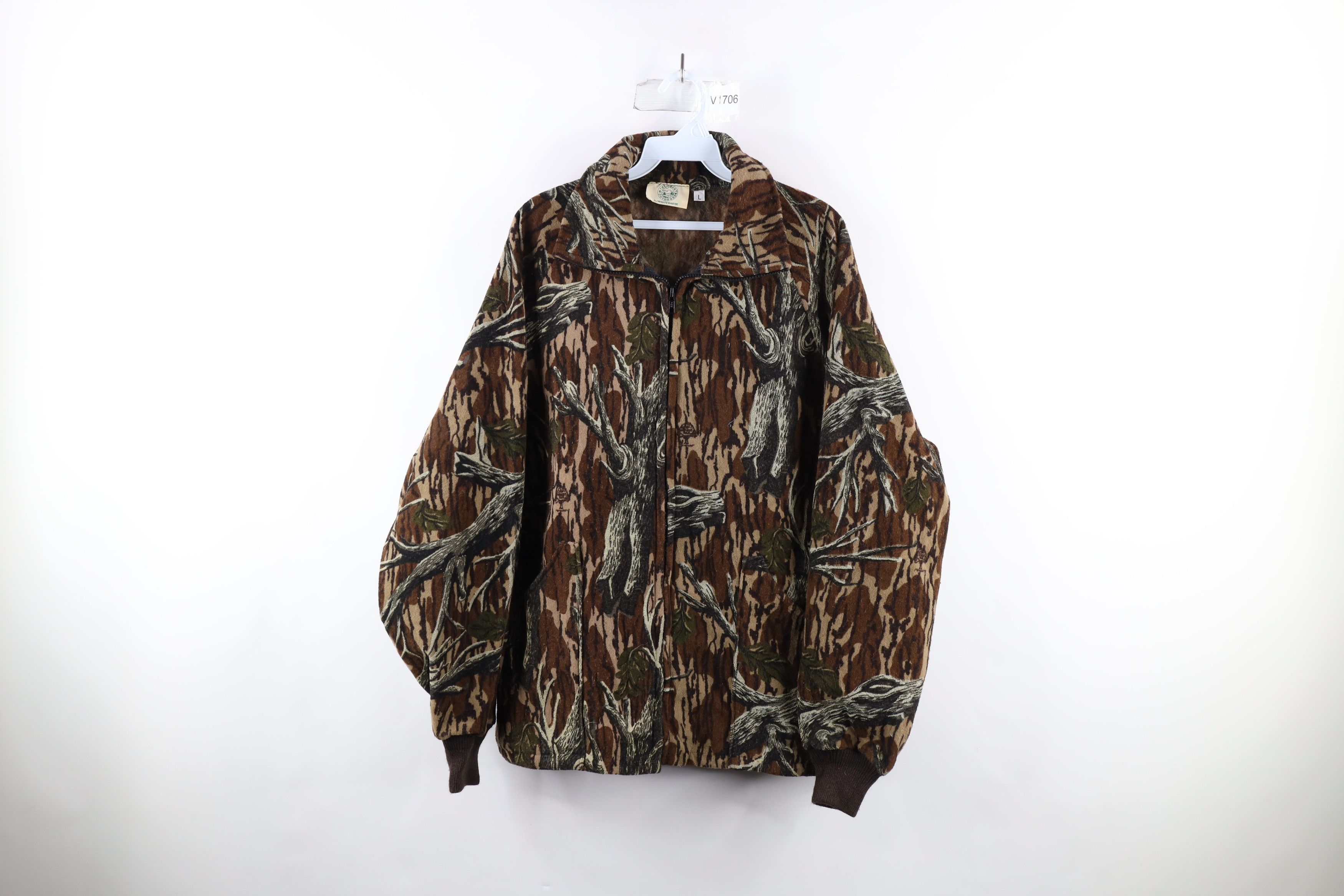 Vintage 80s Mossy Oak Camouflage Full Zip Hunting Jacket USA