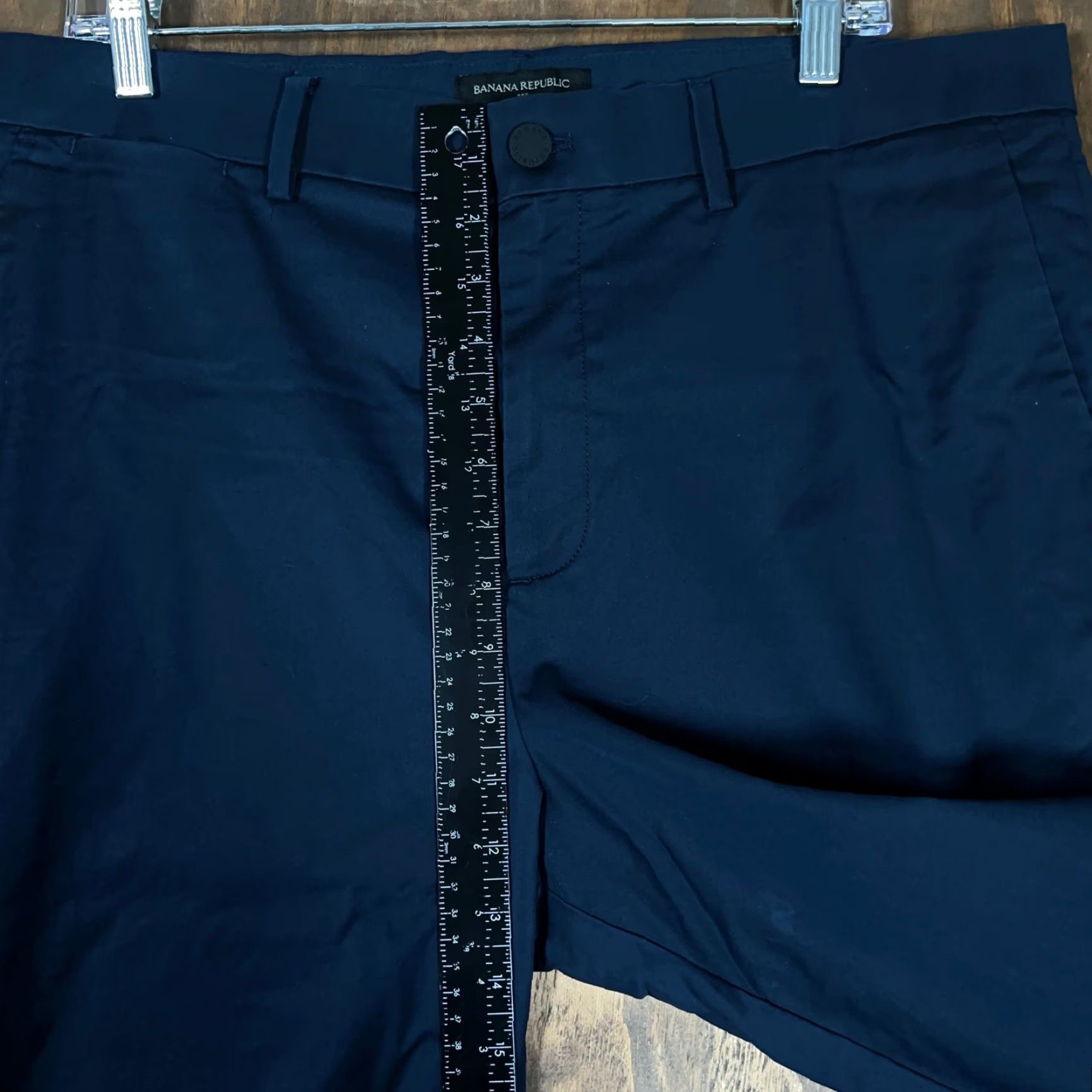 Banana Republic Banana Republic Men Pant Navy Blue Slim Fit Straight Dark Academia Stretch 36x34 Size US 37 - 7 Thumbnail