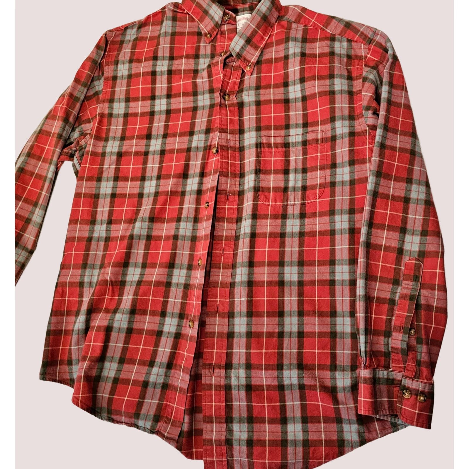 Brooks Brothers Brooks Brothers Shirt Men Large Red Plaid Flannel Button-Up Long Sleeve Size US L / EU 52-54 / 3 - 1 Thumbnail