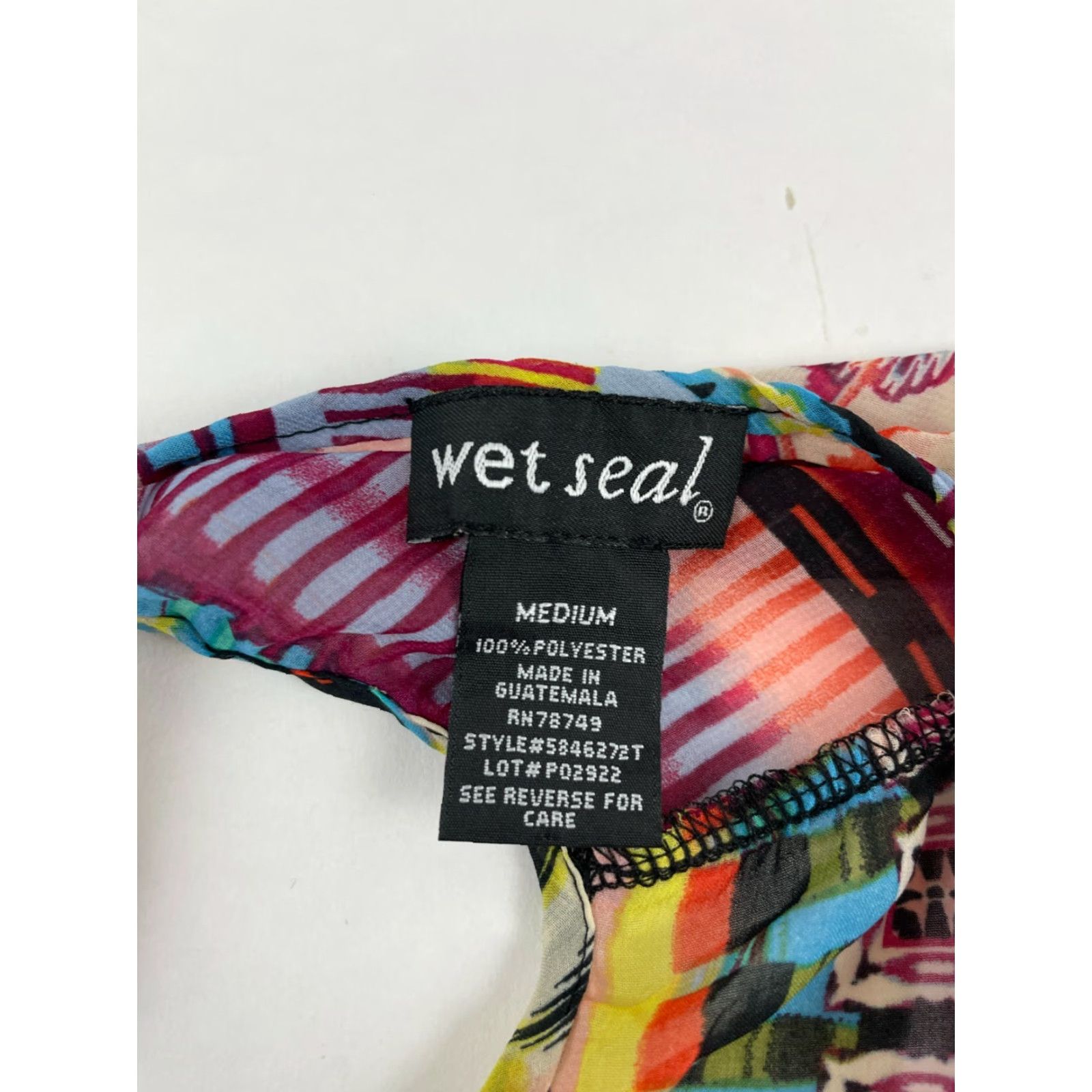 Vintage VINTAGE Wet Seal Crop Top Women's Medium Geometric Sleeveless Tie Red Size M / US 6-8 / IT 42-44 - 6 Thumbnail