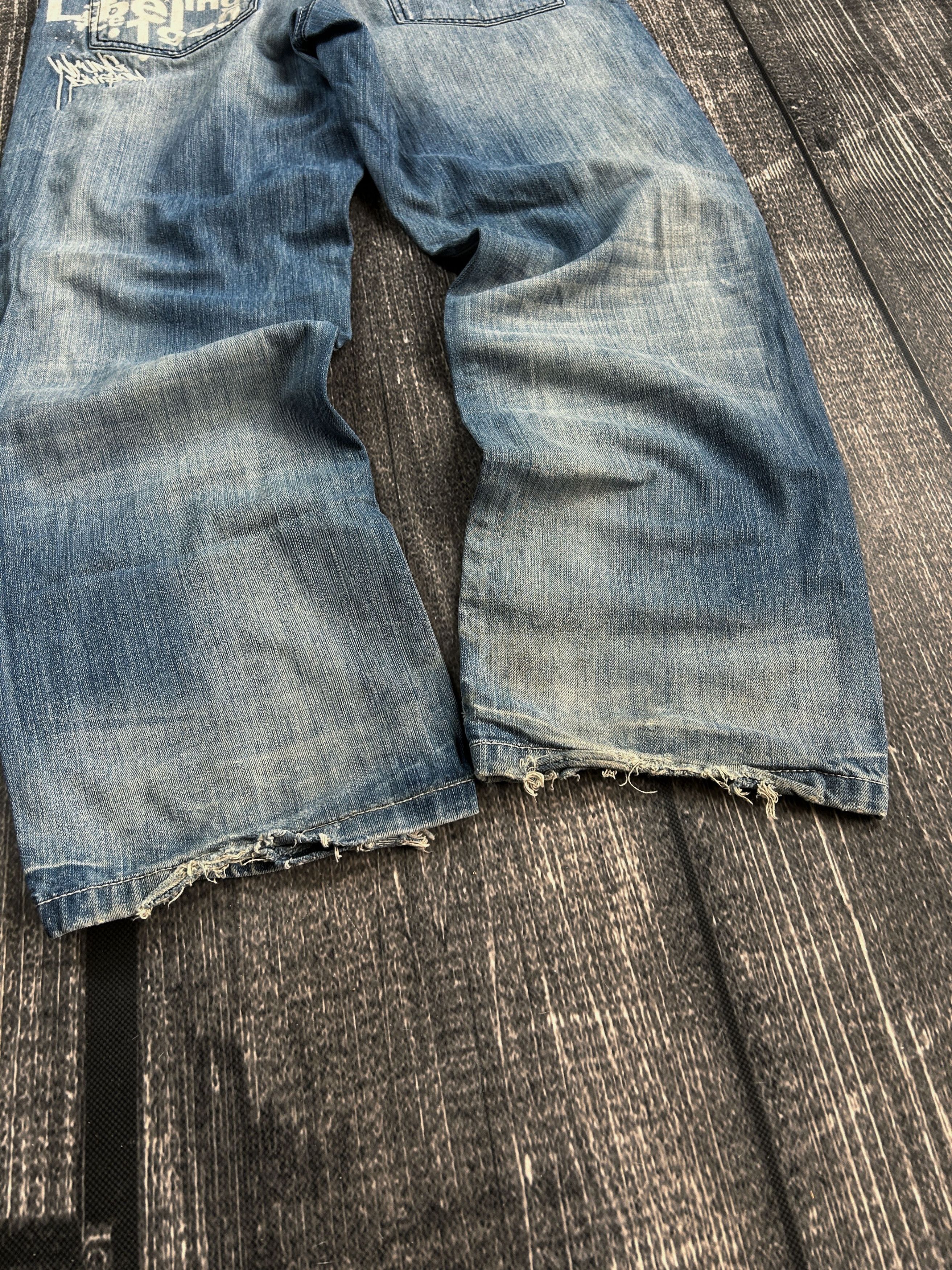 Japanese Brand VTG Baggy Rap SK8 JNCO Balenci Style Washed Jeans Y2K Size US 32 / EU 48 - 7 Thumbnail