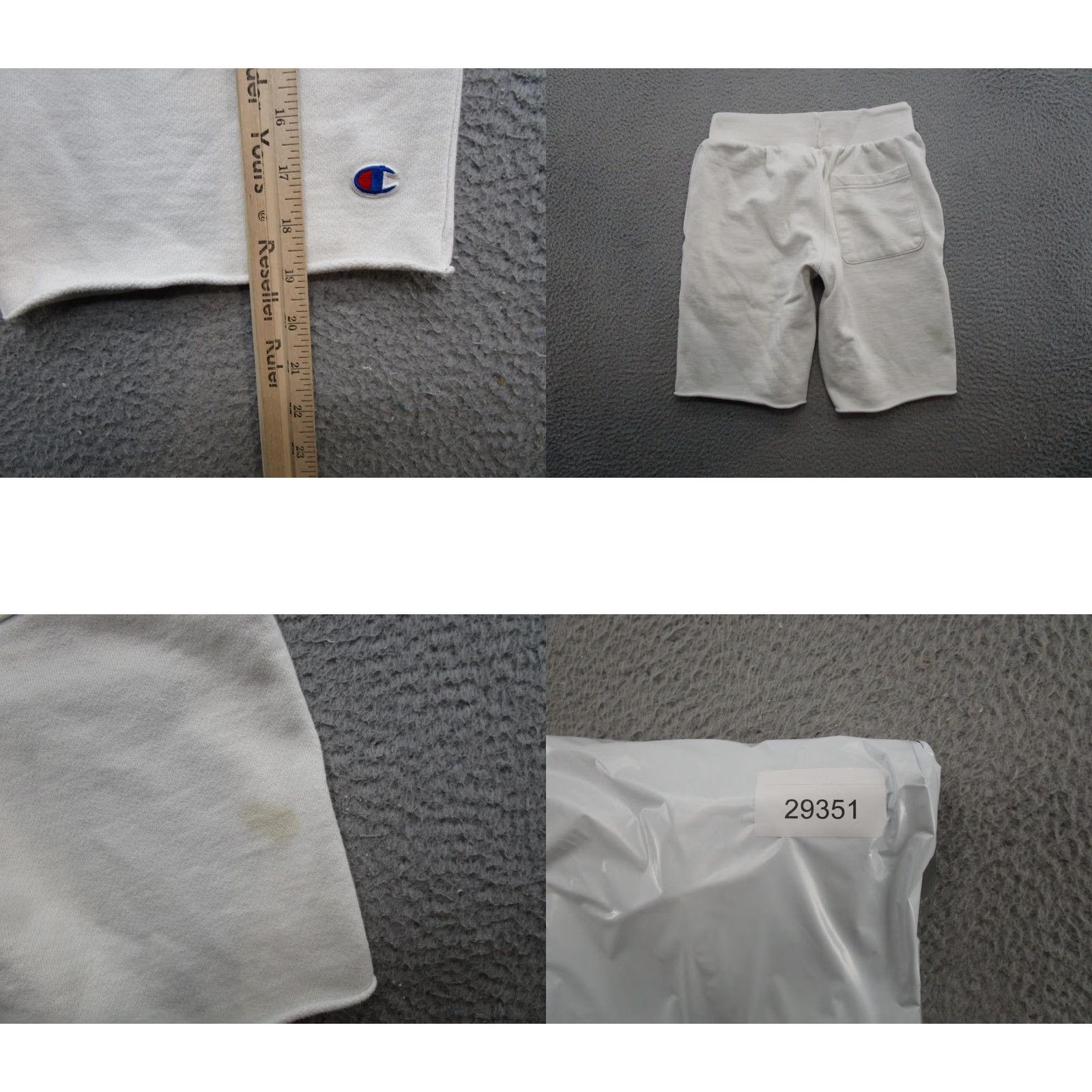 Champion Champion Sweat Shorts White Drawstring Men's S Regular Size Cotton Blend Athletic Logo 90s Football Basketball Activewear Shirt? Size US 29 - 8 Thumbnail