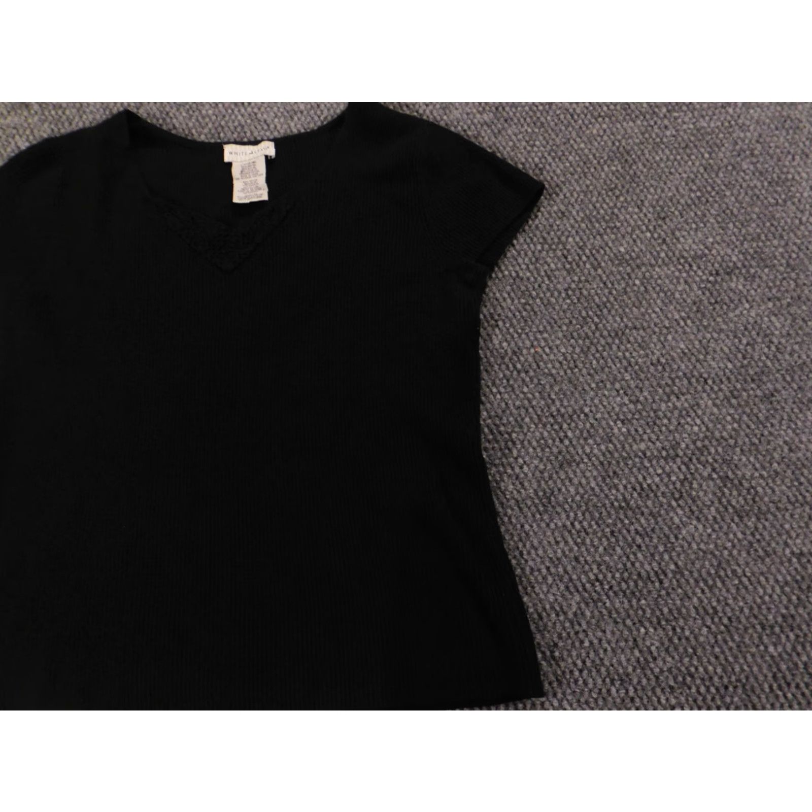 Vintage White Stag Shirt Womens Large Black Pullover T-Shirt Short Sleeve Crew Neck Cap Sleeve Ruffle Breathable Stretch Basic Casual Vintage No Size L / US 10 / IT 46 - 3 Thumbnail