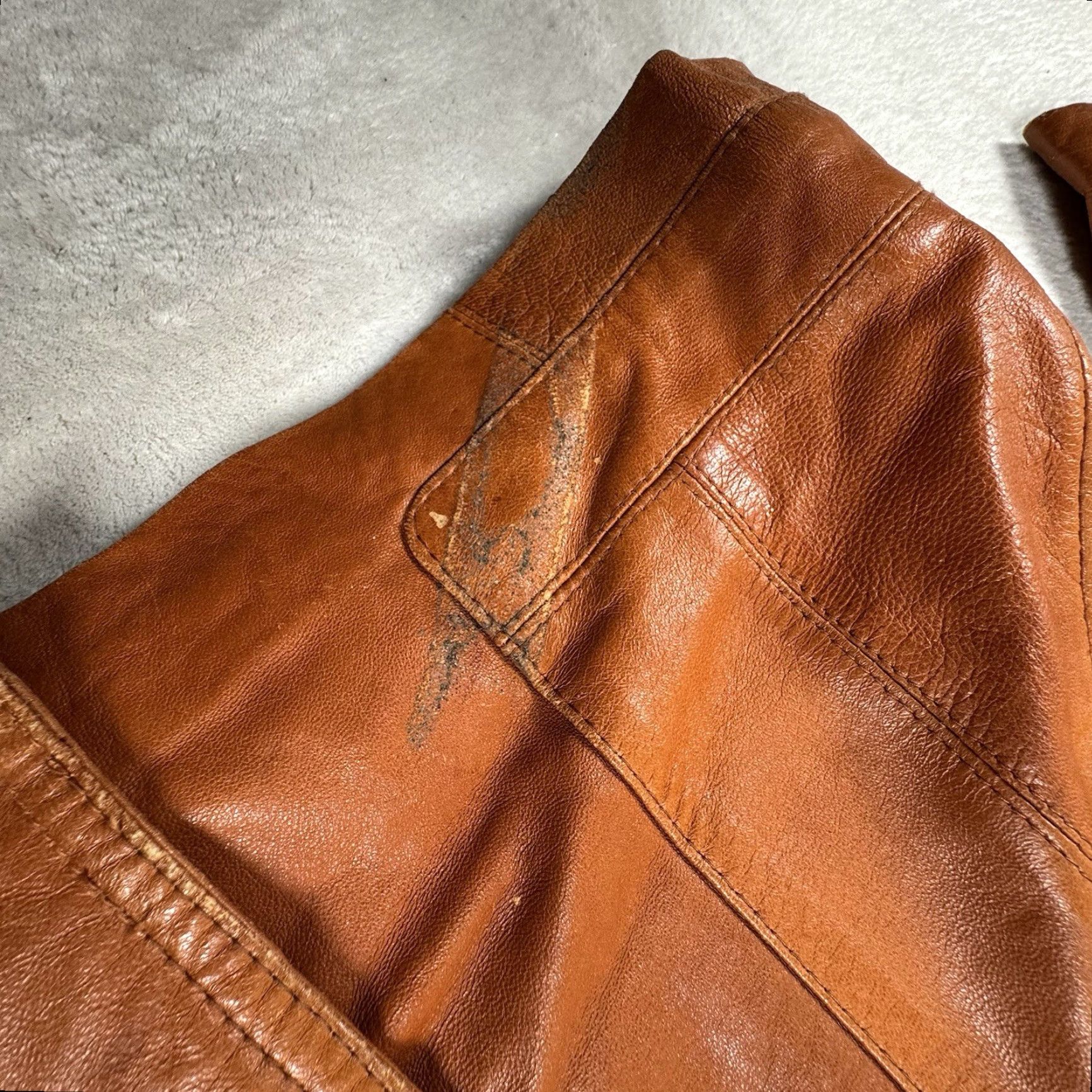 Vintage VINTAGE Goya De Espan'a Leather Jacket Hipster Light Brown 42 Size US XS / EU 42 / 0 - 7 Thumbnail