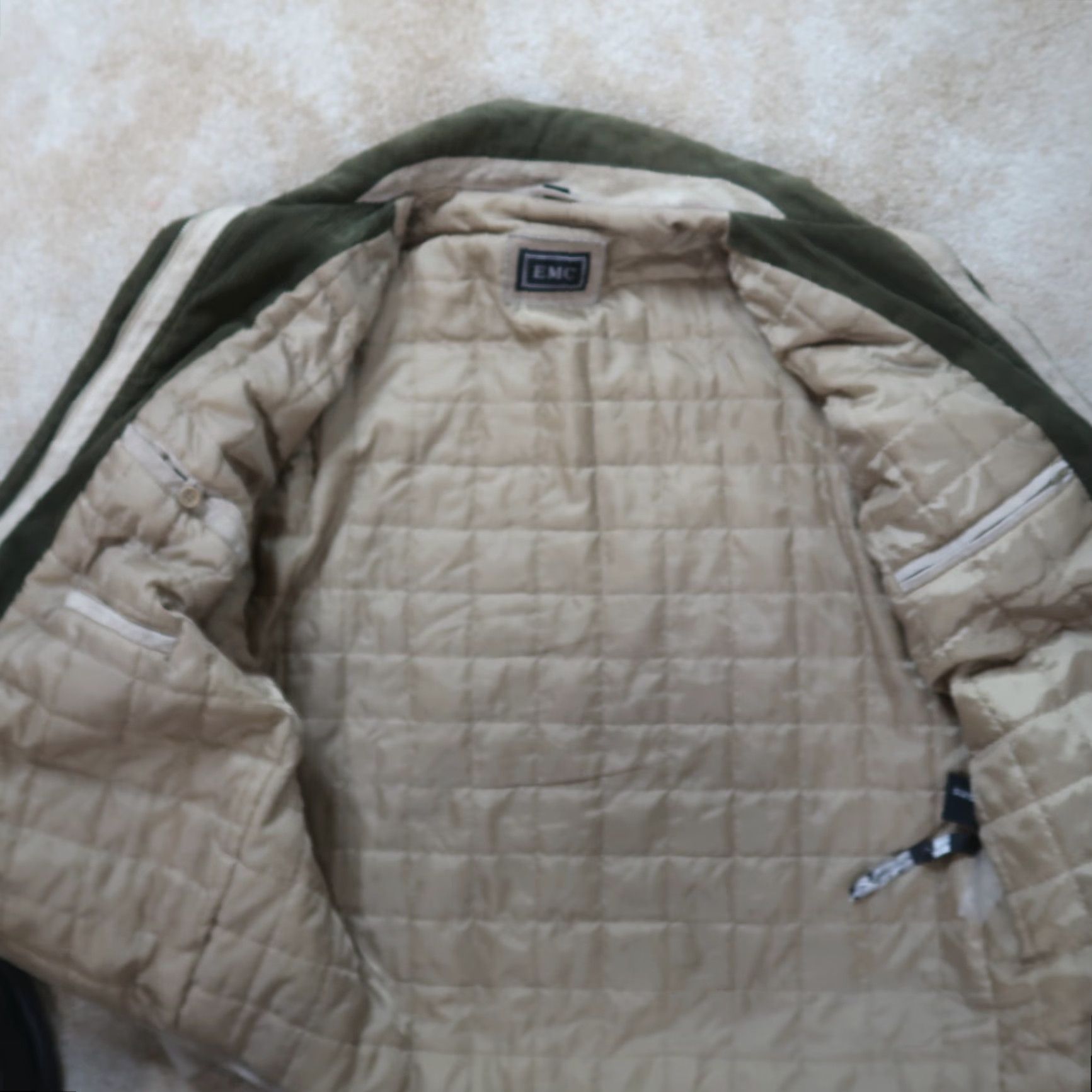 Vintage EMC Sueded Leather Full Zip Jacket Coat Mens Large Beige Insulated Softshell Lined Size US L / EU 52-54 / 3 - 7 Thumbnail