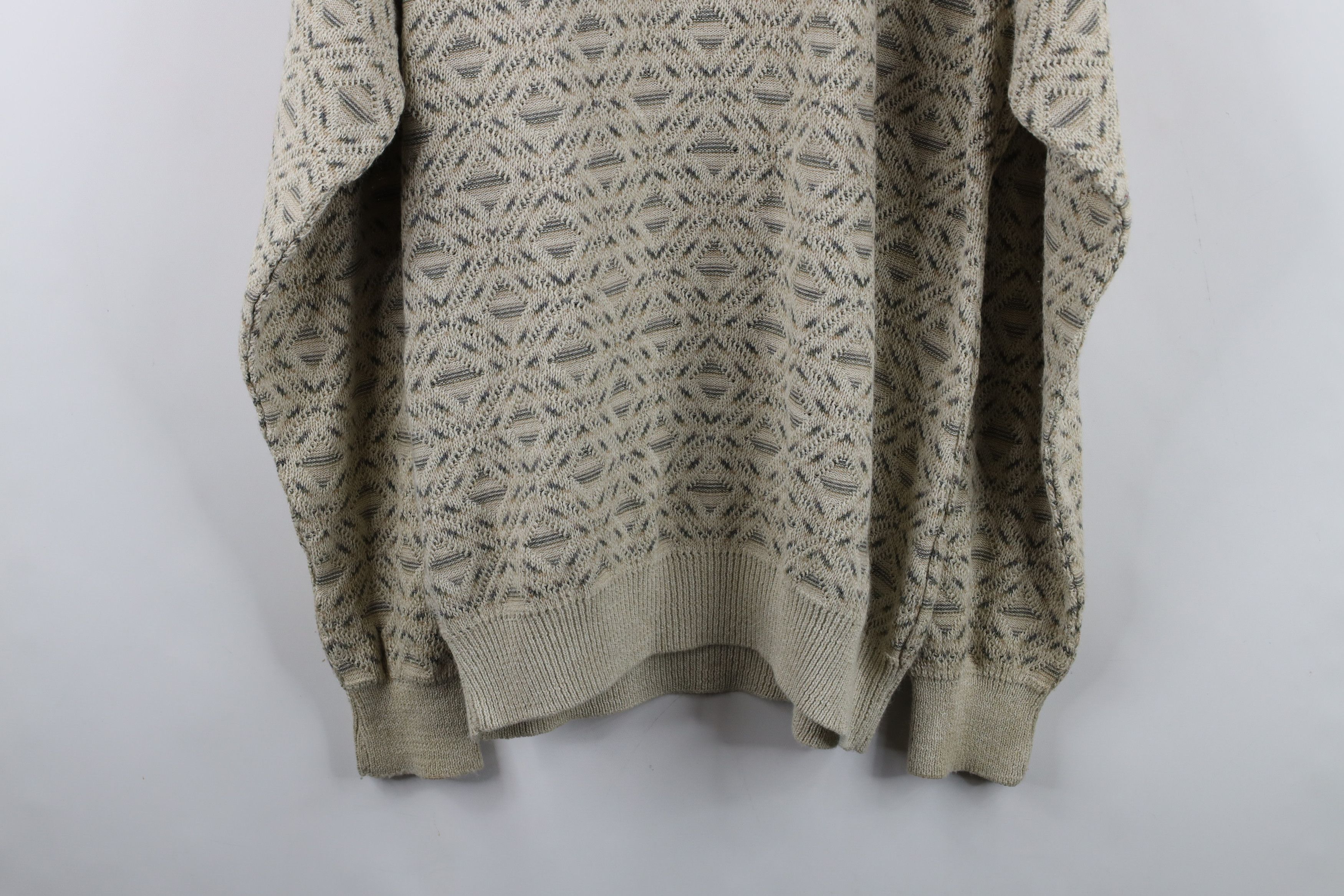 Vintage Vintage 90s Streetwear Diamond Knit Crewneck Sweater Size US L / EU 52-54 / 3 - 8 Thumbnail