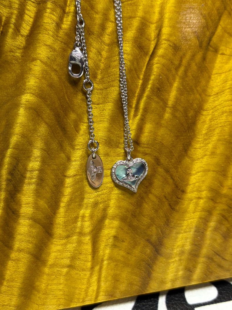Vivienne Westwood Vivienne Westwood Blue and purple fritillary heart necklac Size ONE SIZE - 2 Thumbnail