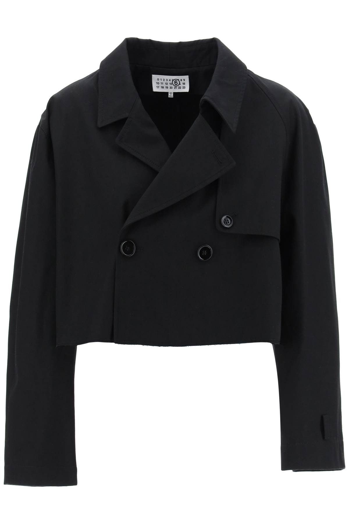 image of Maison Margiela Cropped Double-Breasted in Nero, Women's (Size Small)