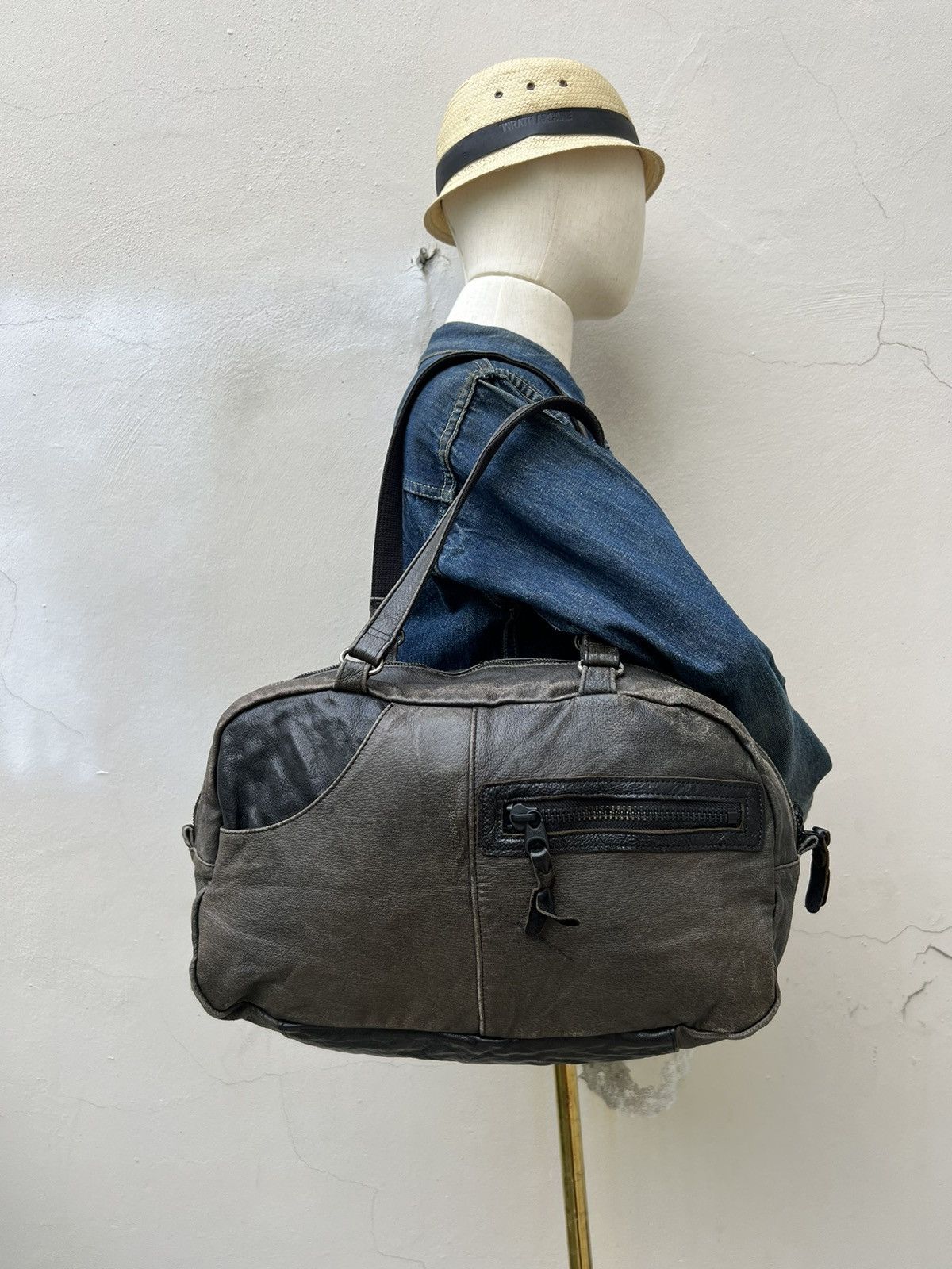 image of Butler Verner Sails Japan Distressed Patina Leather Bag, Men's