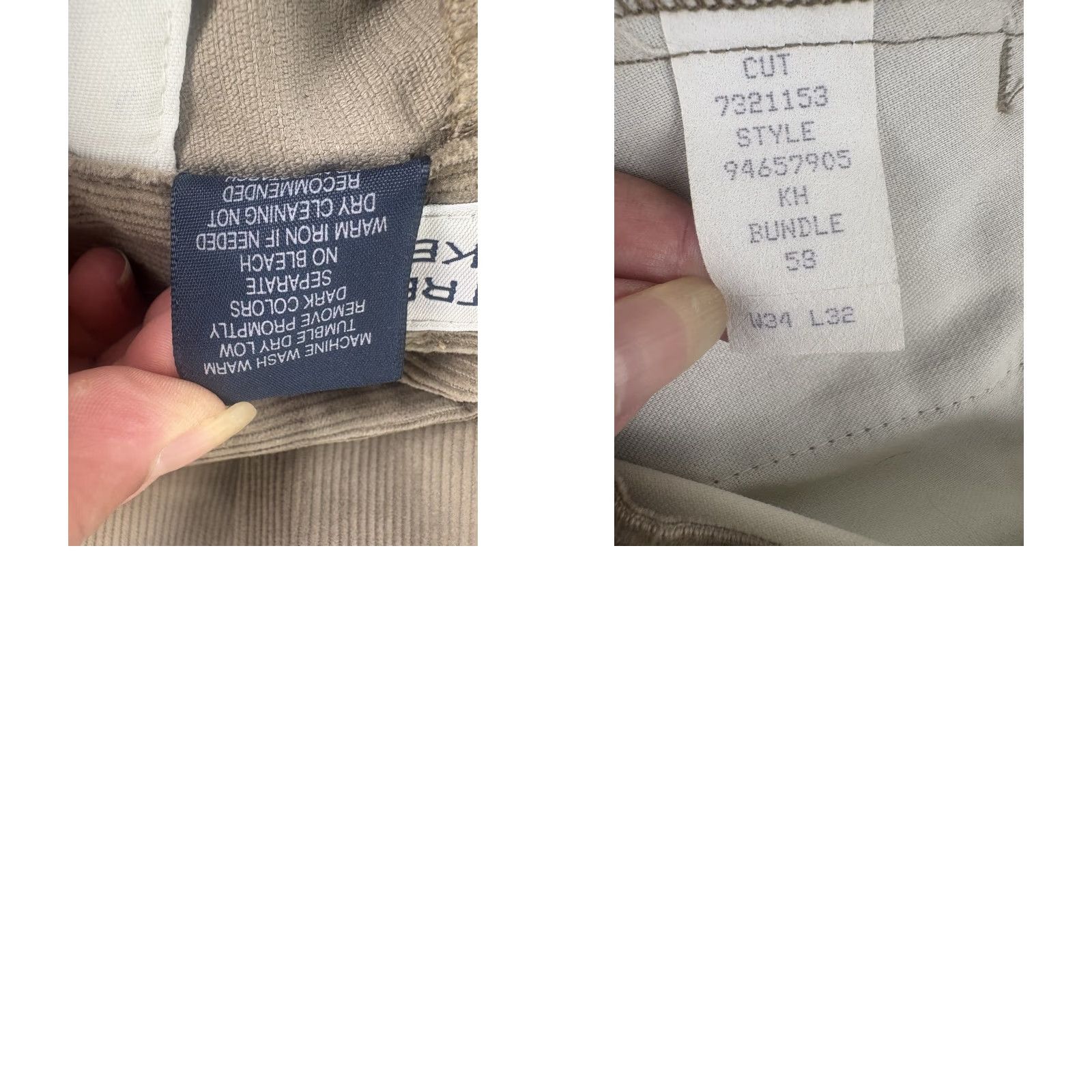 Roundtree & Yorke Roundtree Yorke Beige Corduroy Pants Men’s Size 34X32 Mexico Thread? Size US 34 / EU 50 - 8 Thumbnail