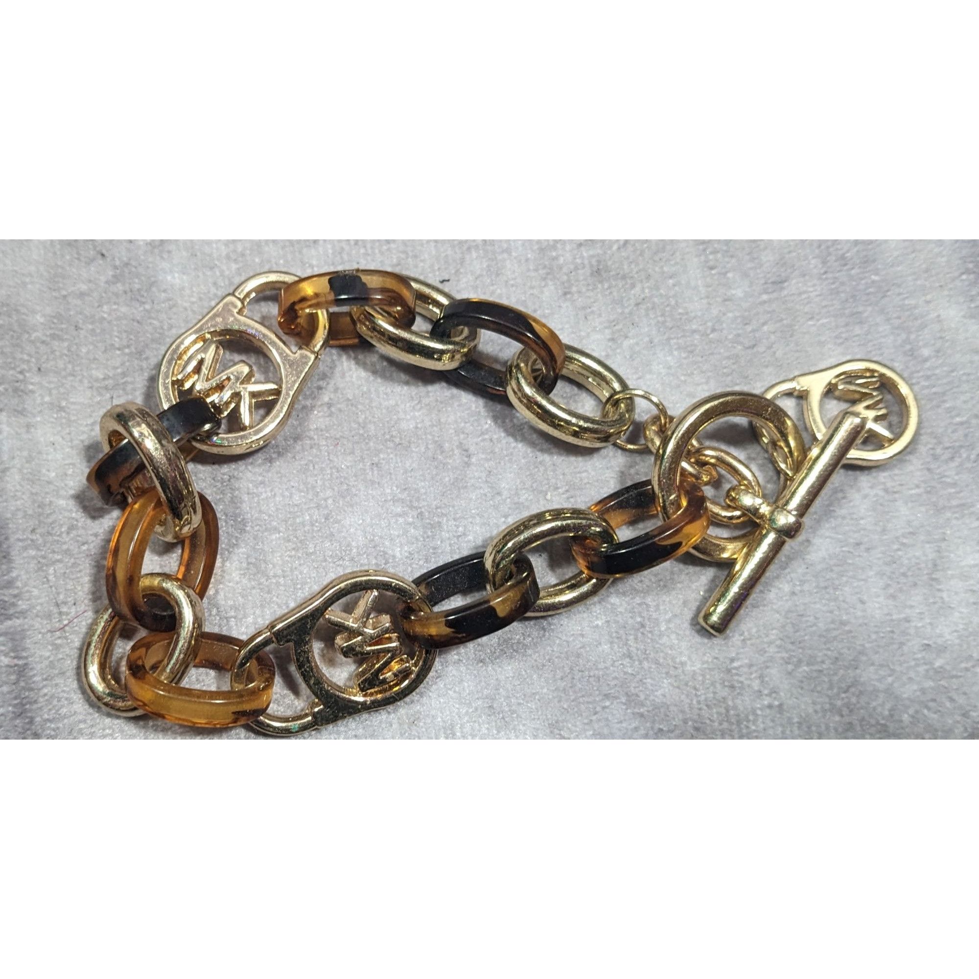 Michael Kors Michael Kors Preppy Tortoise And Gold Tone Link Bracelet Size ONE SIZE - 5 Thumbnail