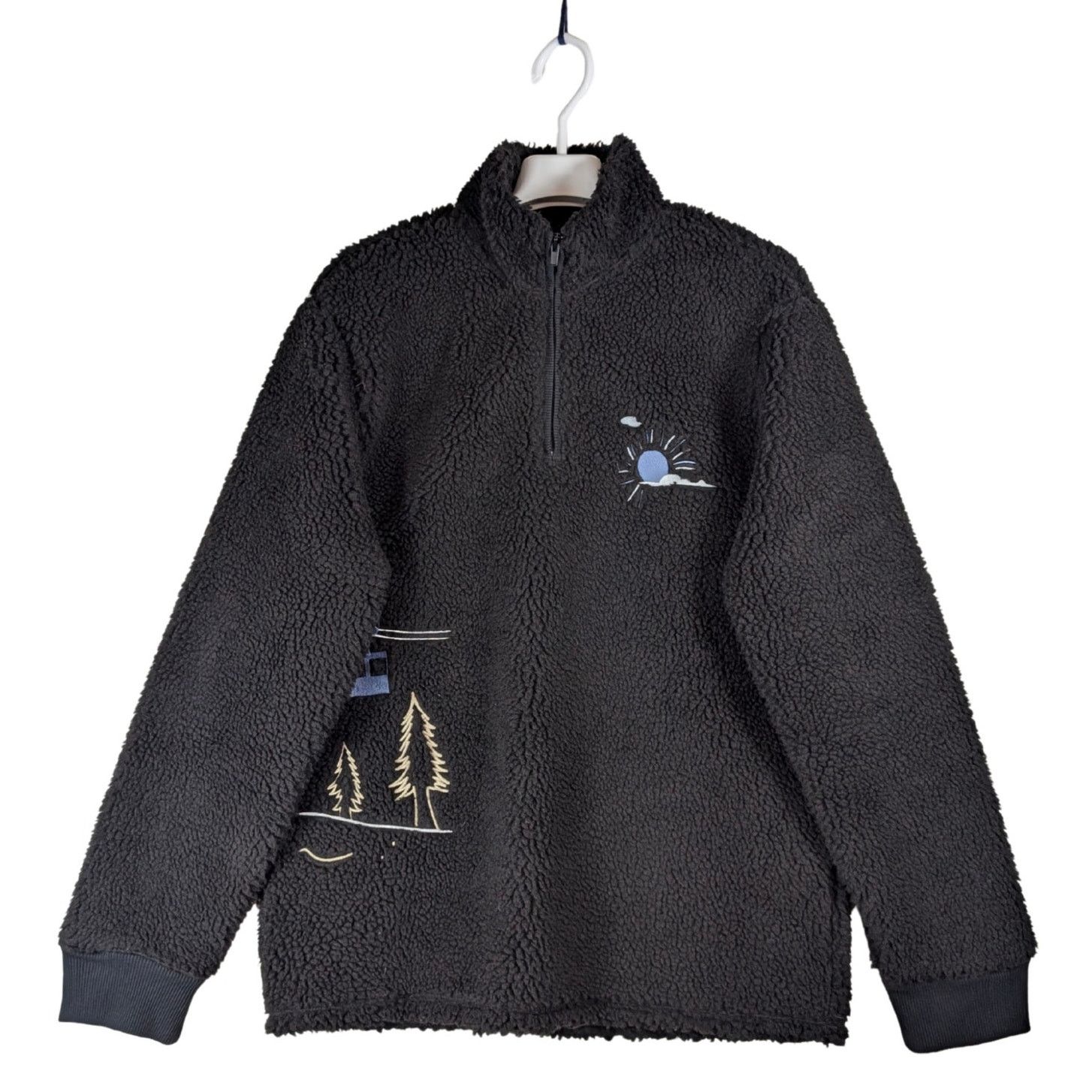 Express Express Embroidered Print Sherpa Quarter Zip Men’s Size S Size US S / EU 44-46 / 1 - 1 Thumbnail
