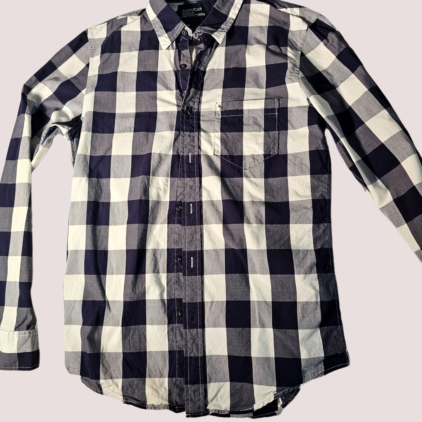 American Eagle Outfitters American Eagle Outfitters Button Down Shirt Mens Small Blue Checks Cotton Casual Size US S / EU 44-46 / 1 - 1 Thumbnail