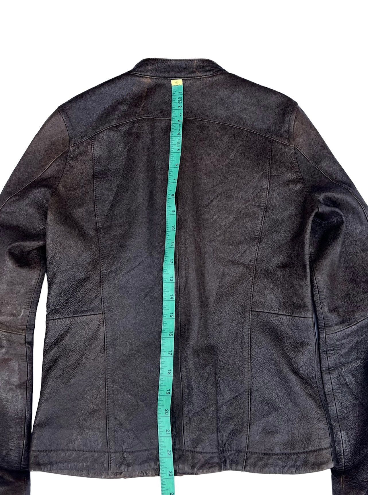 Katharine Hamnett London HAMNETT Nehru Collar Goat Skin Fade Patina Leather Jacket Size US S / EU 44-46 / 1 - 5 Thumbnail
