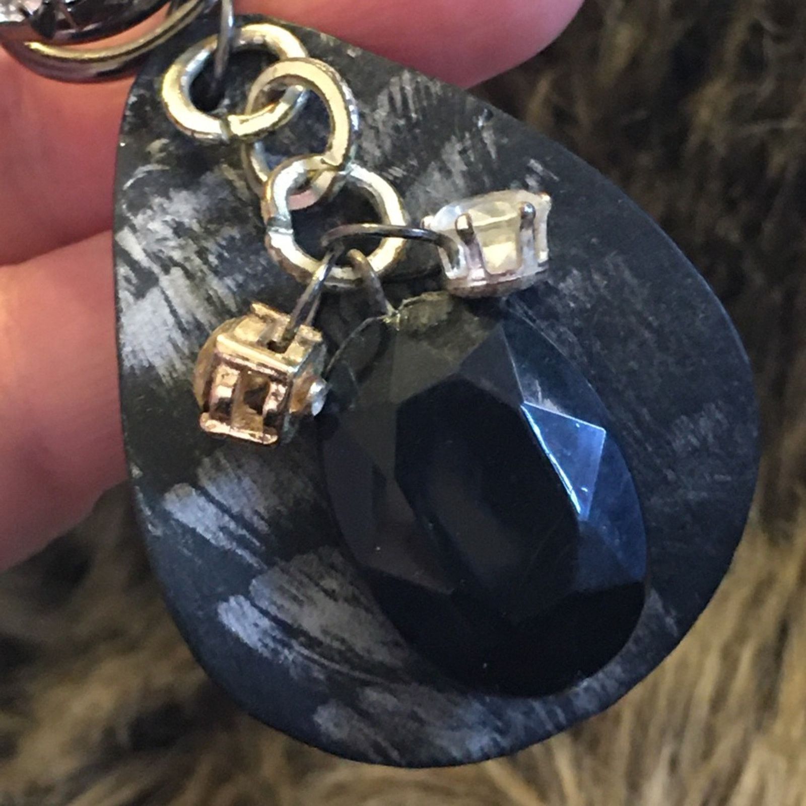 Handmade Vintage repurpose salvaged estate gem keychain Size ONE SIZE - 3 Thumbnail