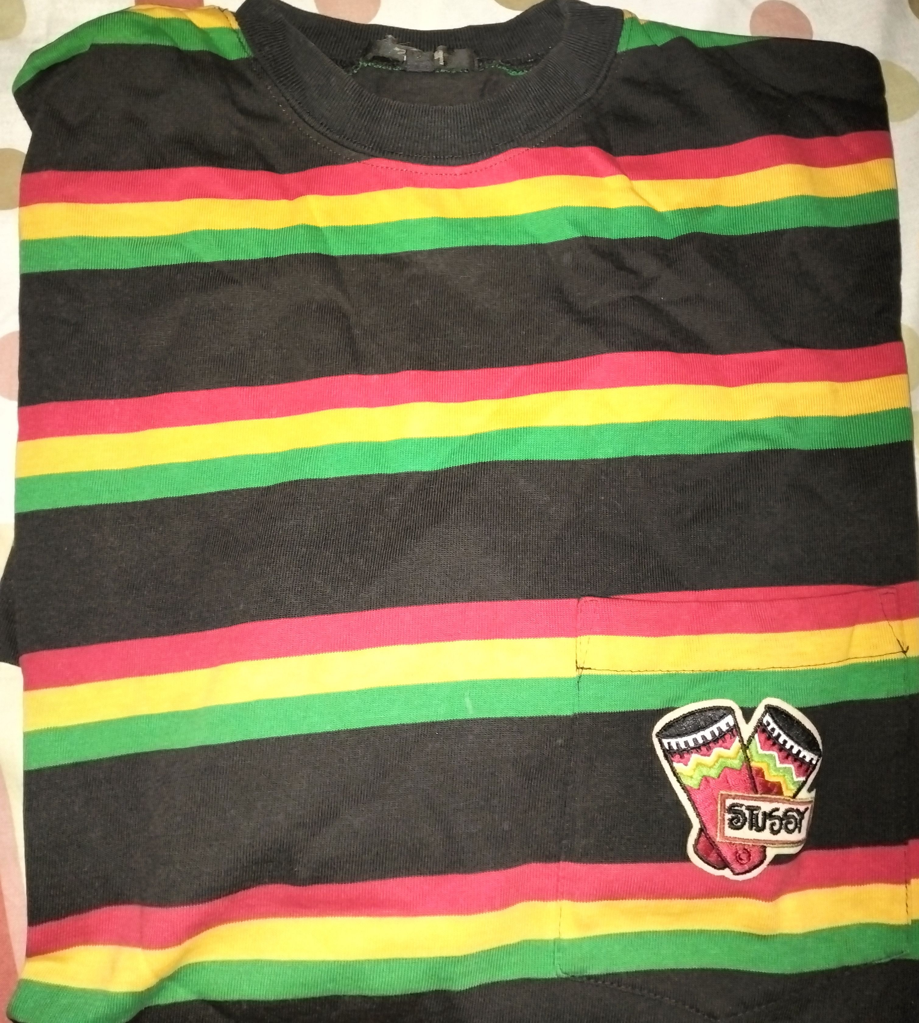 Stussy × Vintage Vintage 80s Stussy Rasta Marimbas Pocket Tee (RARE) Size US L / EU 52-54 / 3 - 1 Thumbnail