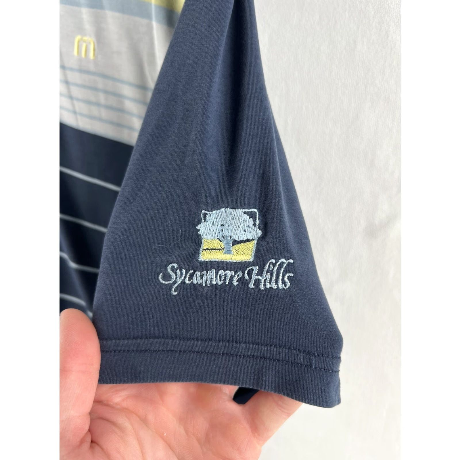 TravisMathew Travis Mathew Polo Shirt Mens Medium Blue Striped Short Sleeve Casual Shirt Polo Size US M / EU 48-50 / 2 - 4 Thumbnail