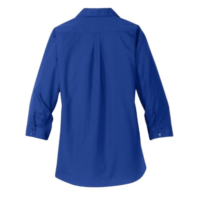 Port Authority Port Authority Ladies 3/4-Sleeve Shirt in Royal Blue Size XS Size XS / US 0-2 / IT 36-38 - 2 Thumbnail