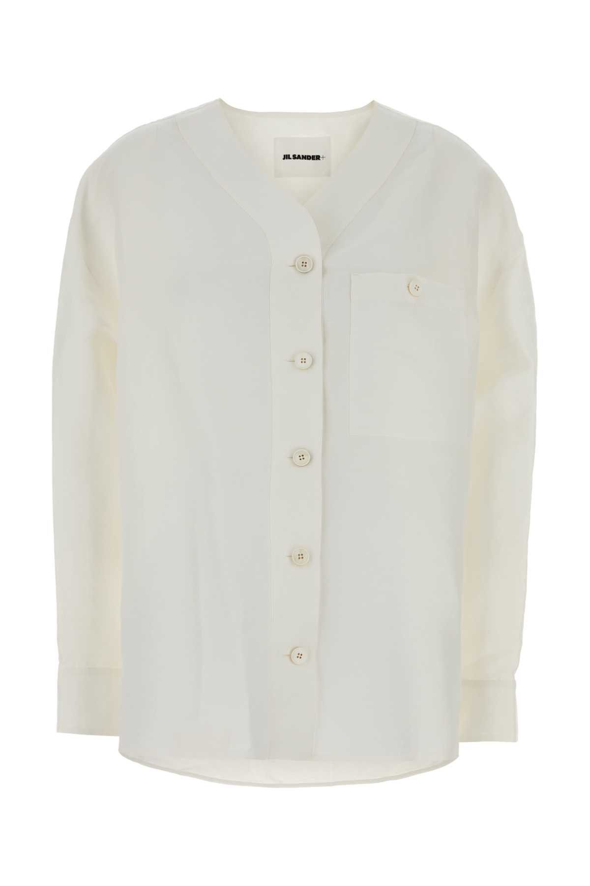 Jil Sander White Linen Blend Oversize Shirt Size S / US 4 / IT 40 - 1 Thumbnail