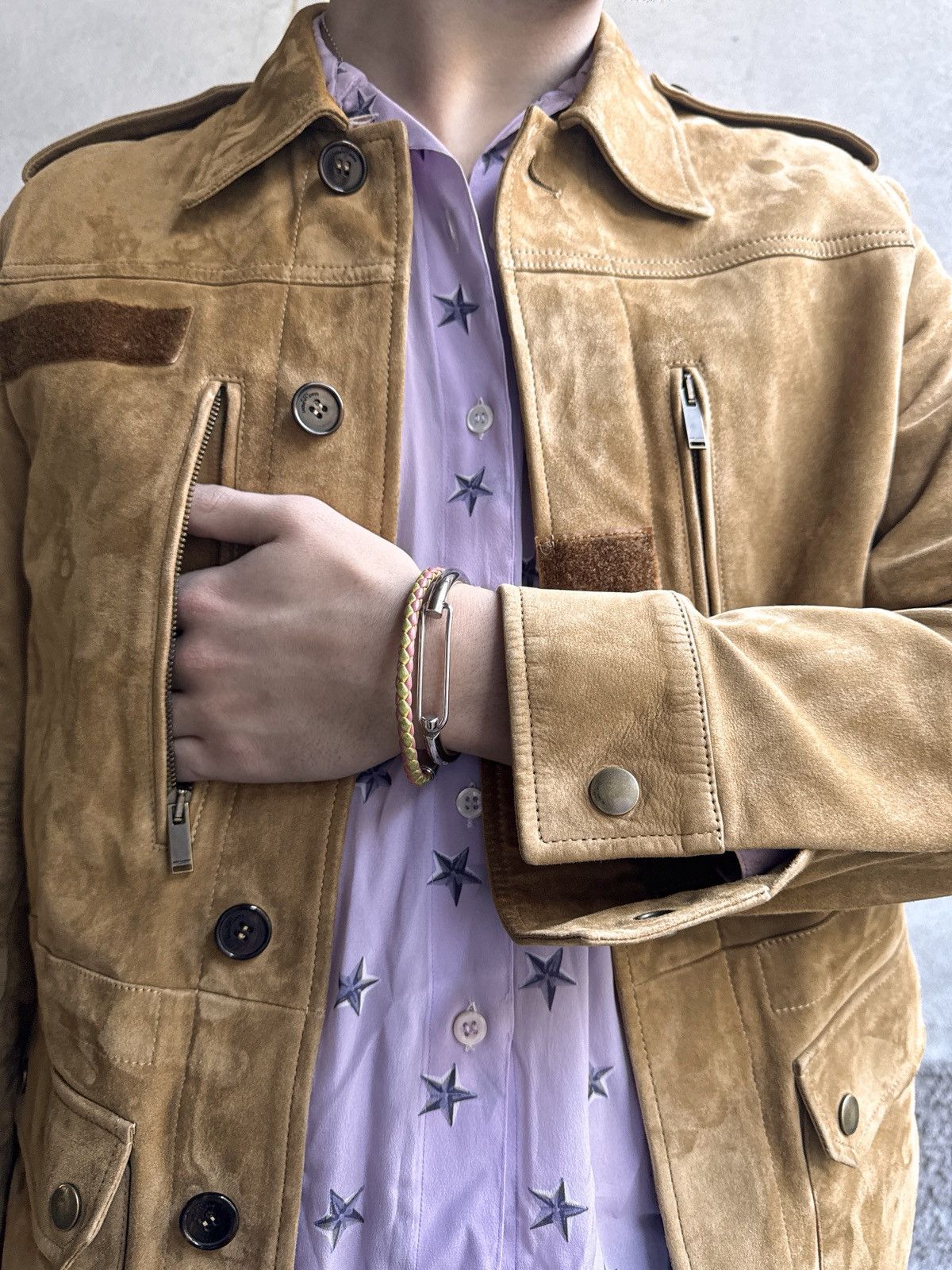 Saint Laurent Paris Saint Laurent “F2” Lamb Suede Military Jacket Size US S / EU 44-46 / 1 - 4 Thumbnail
