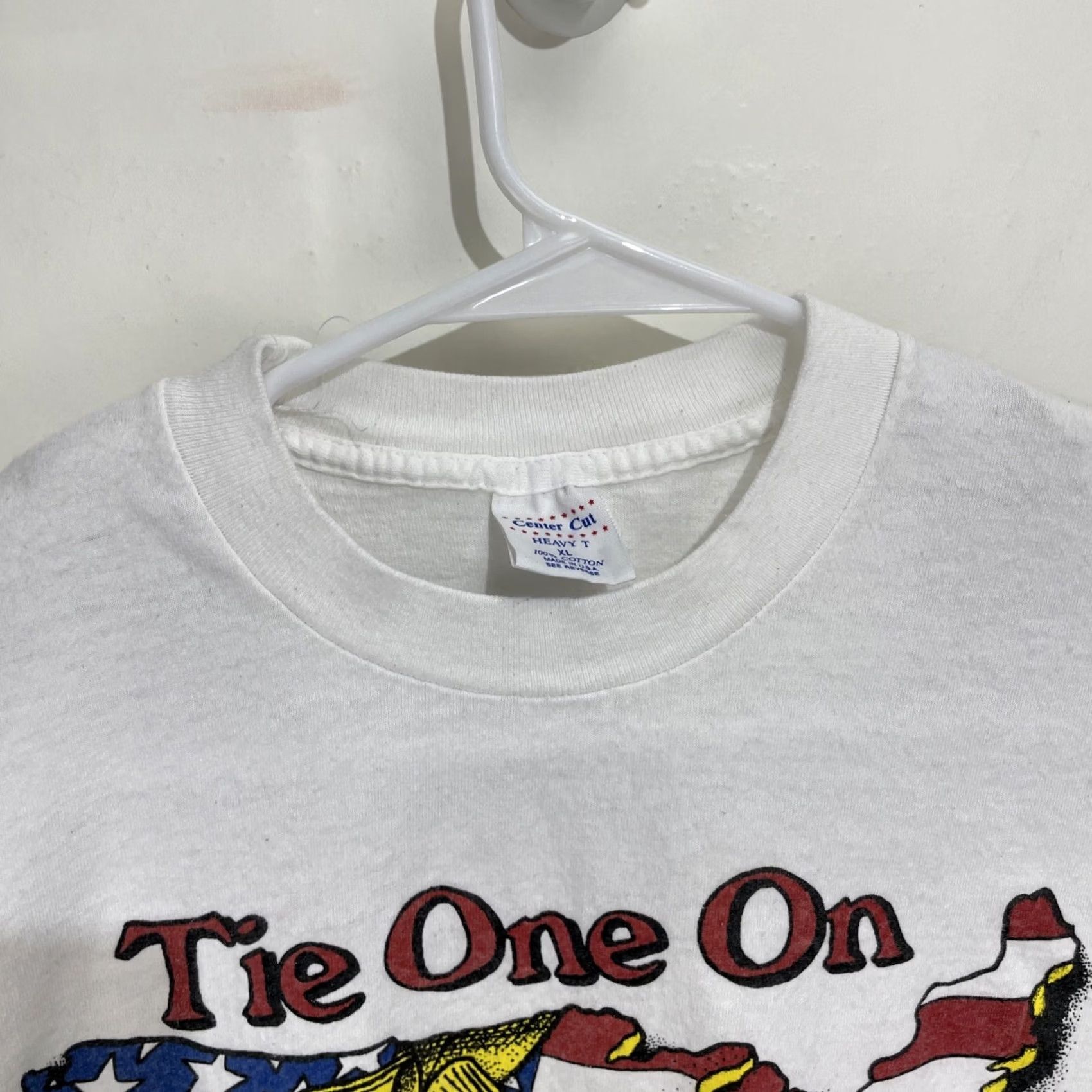 Vintage VINTAGE Desert Storm T Shirt 90s Center Cut White Cotton XL USA Military Logo 1990s Mens Short Sleeve Crew Neck Graphic Print Storm Size US XL / EU 56 / 4 - 3 Thumbnail