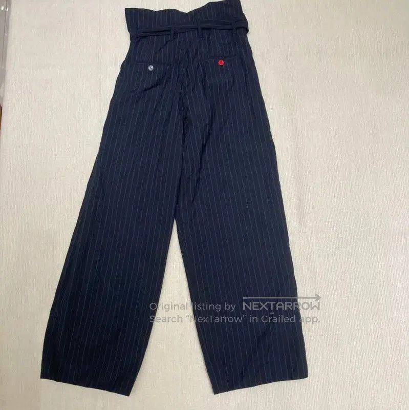 Off-White Off-White Women's Navy Striped Wool Trousers . Size 23" - 2 Thumbnail