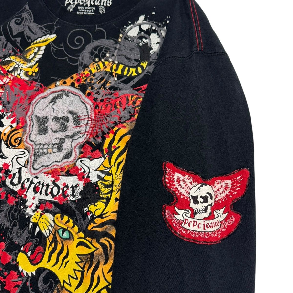 Pepe Jeans Y2K Pepe Jeans Tattoo Embroidered Ed Hardy Style Longsleeve Size US L / EU 52-54 / 3 - 7 Thumbnail