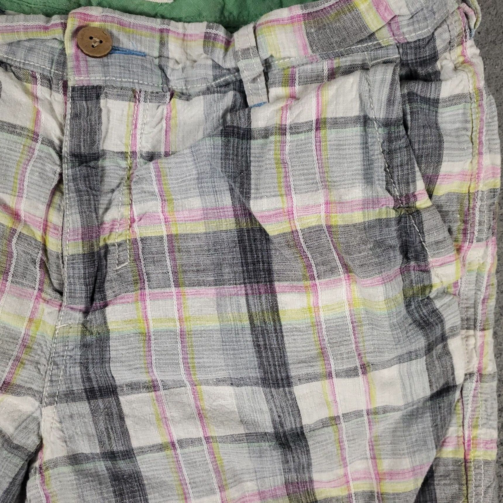 Tommy Bahama Tommy Bahama Shorts Mens Size 32 Gray Blue Plaid Linen Casual Flat Front Chino Size US 32 / EU 48 - 3 Thumbnail