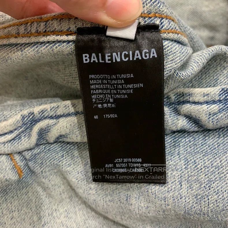 Balenciaga Balenciaga Back Logo Washed Destroyed Denim Jacket Size US S / EU 44-46 / 1 - 7 Thumbnail