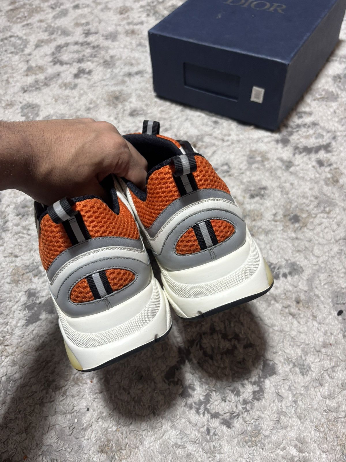 Dior Dior B22 Sneakers White Black Orange – Size EU 45 US 12 Size US 12 / EU 45 - 6 Thumbnail