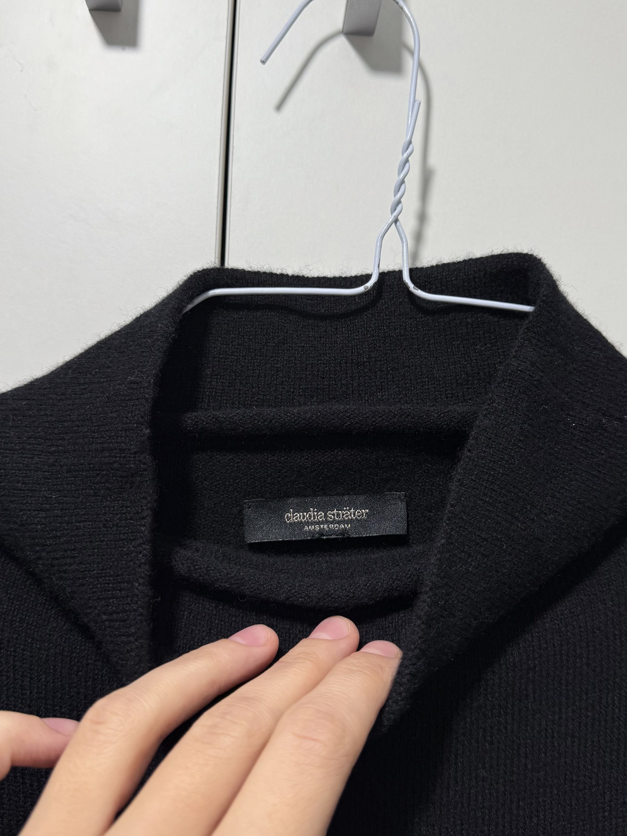 Other Women's Claudia Strater Virgin Wool Black Knit Sweater (M) Size M / US 6-8 / IT 42-44 - 2 Thumbnail