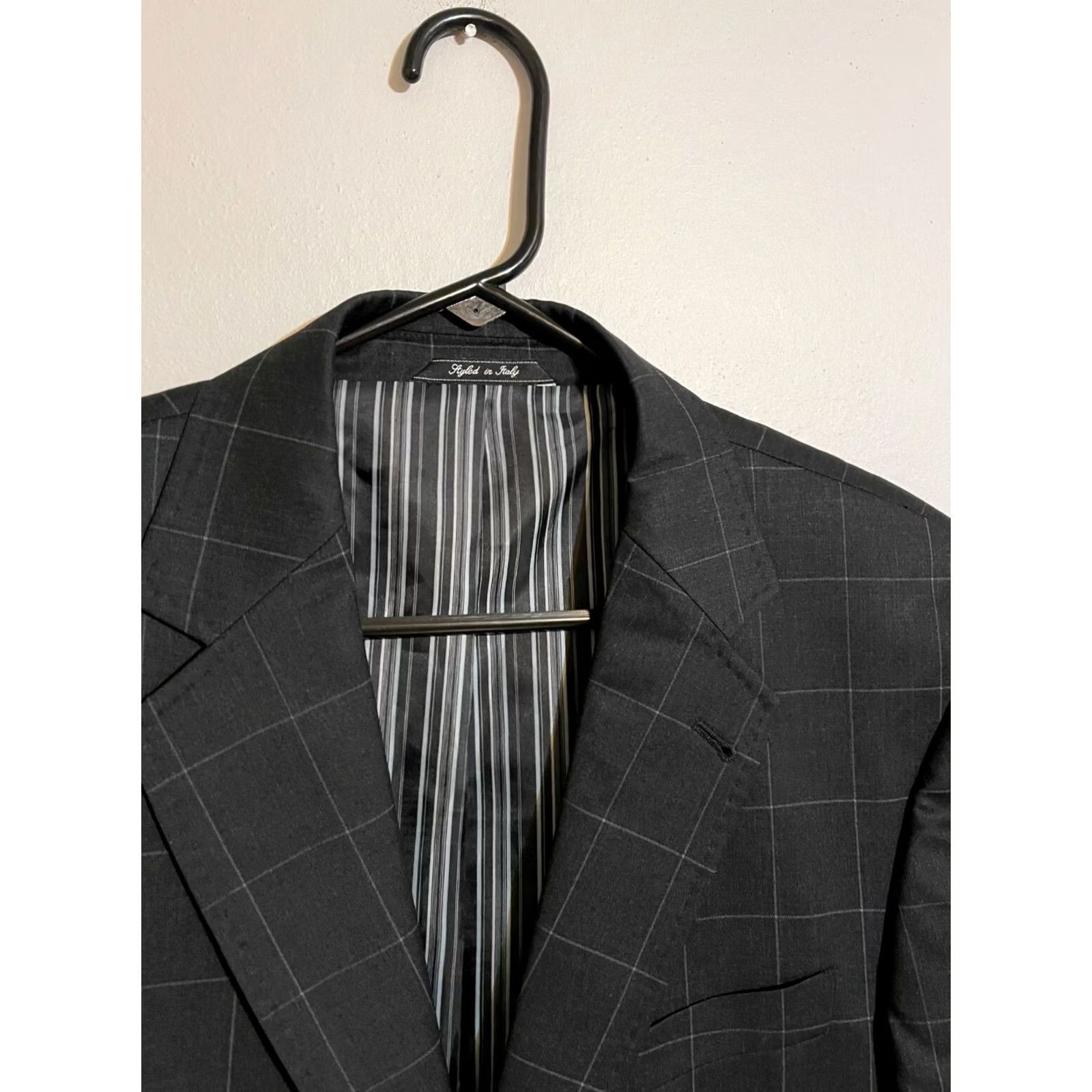 Vintage Zanetti Blazer Made in Italy Gray Windowpane Suit Jacket Coat Men's 42R Size 42R - 3 Thumbnail