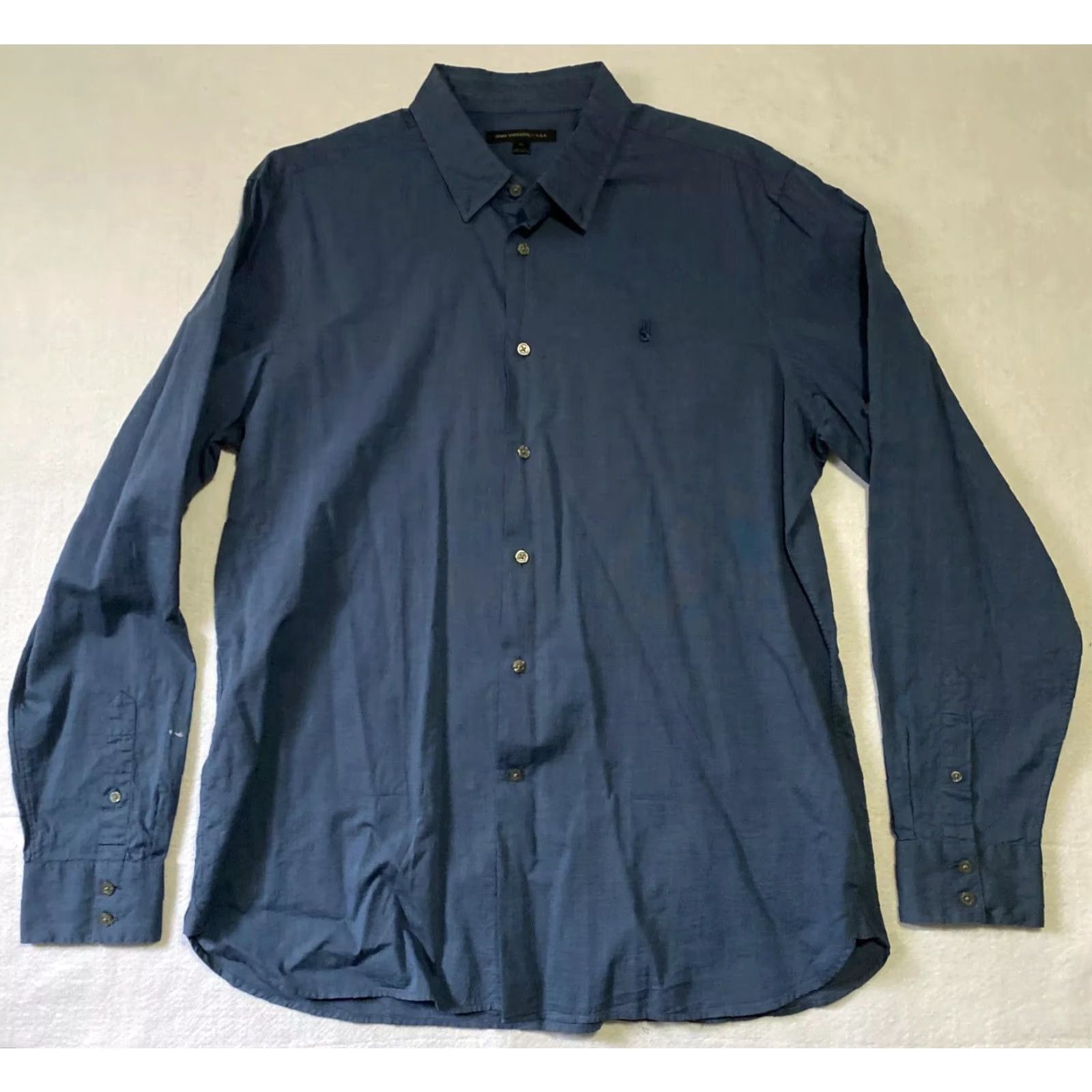 John Varvatos John Varvatos Button-Down Shirt Men XL Blue Dress Shirt Long Sleeve Casual Formal Size US XL / EU 56 / 4 - 2 Thumbnail
