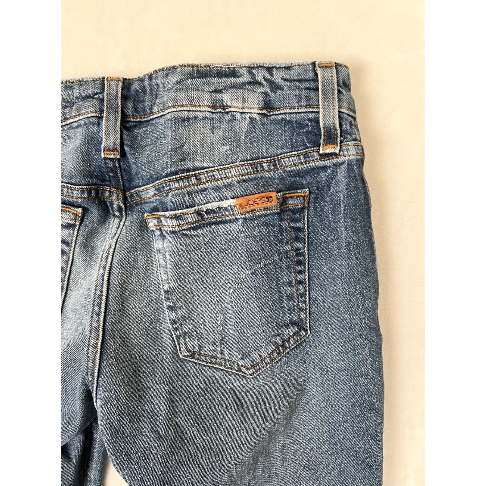 Vintage Joe's Jeans Billie Crop Boyfriend Jeans Womens 23 Blue Distressed Denim Size 40" / US 18 - 7 Thumbnail
