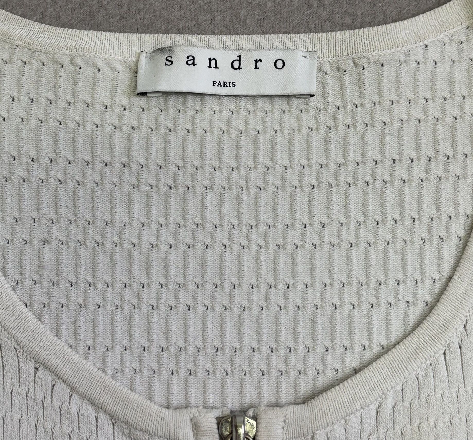 Sandro Sandro White zip cardigan size S Size S / US 4 / IT 40 - 19 Thumbnail
