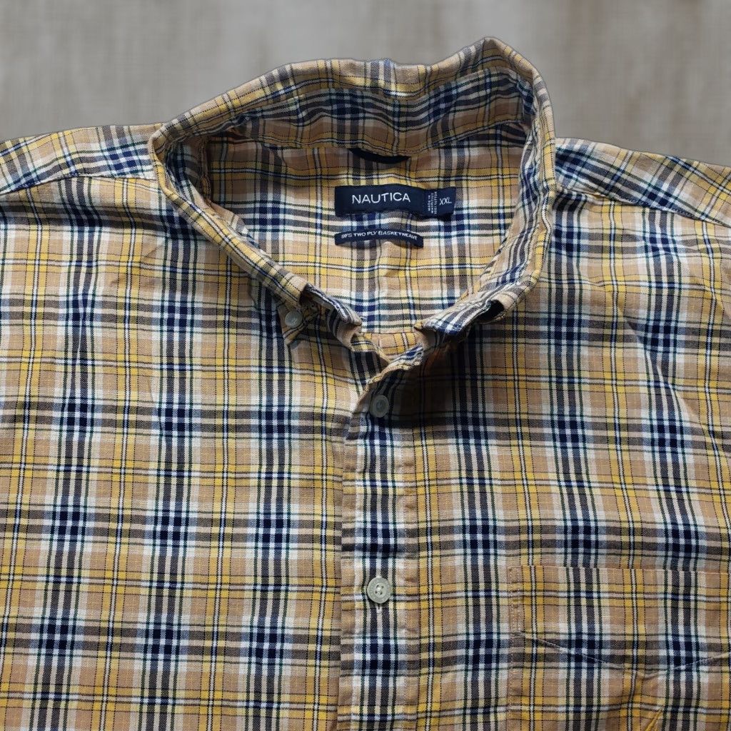 Nautica Nautica Shirt Button-Up Long Sleeve Plaid Yellow 2XL Men’s Cotton Casual Shirt 2XL Mens Color Yellow Size US XXL / EU 58 / 5 - 1 Thumbnail