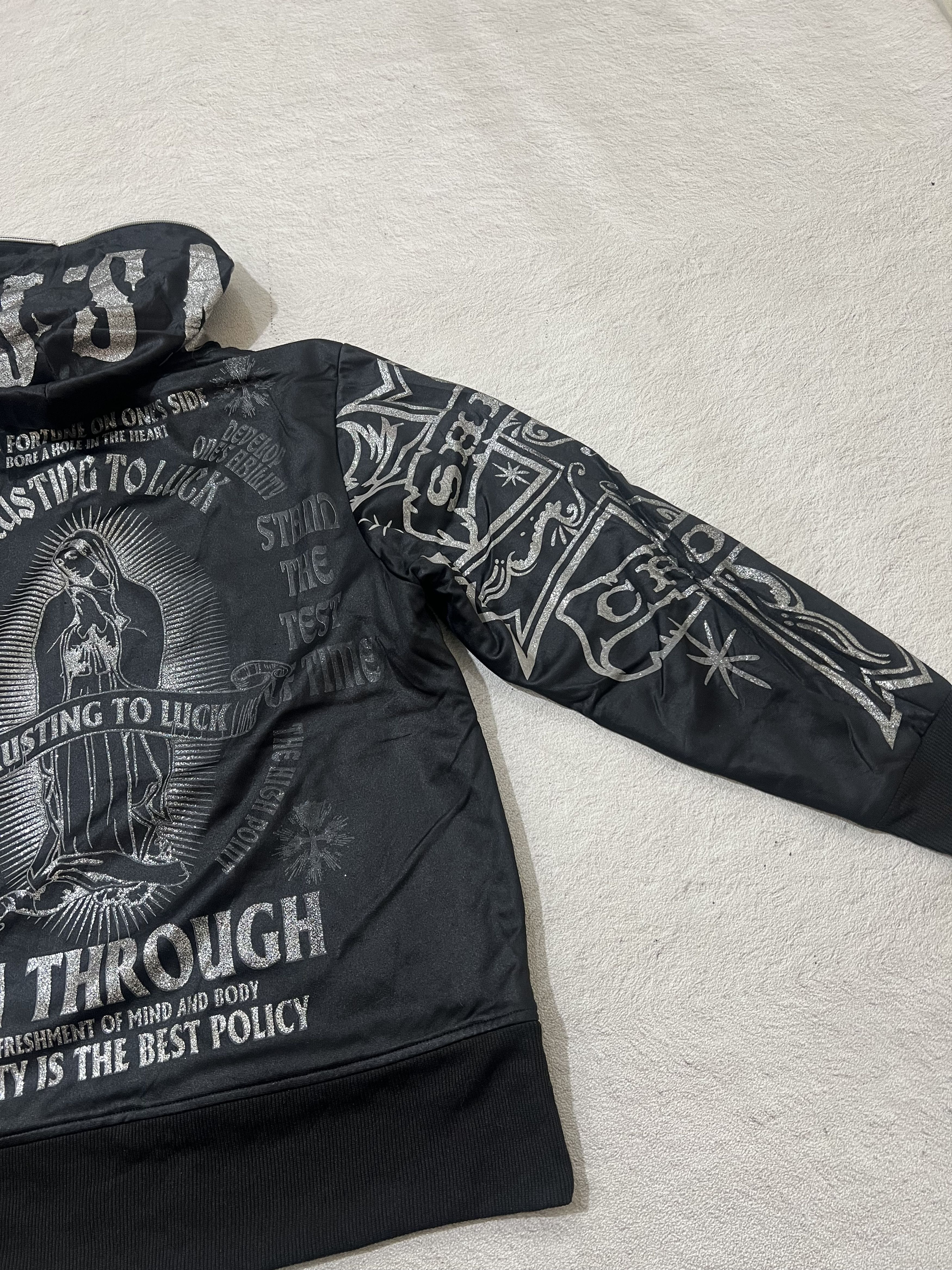 Japanese Brand 2000s Maria Poem Print Fuzzy Full Zip Hoddie y2k Lgb Ifsix Size US M / EU 48-50 / 2 - 4 Thumbnail