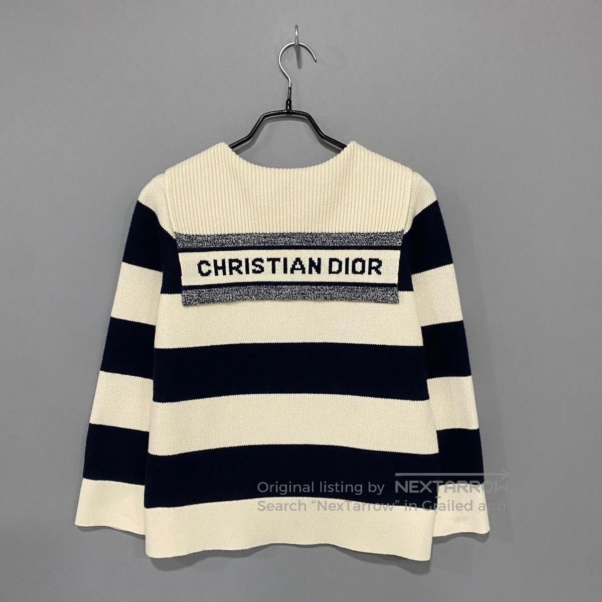 Dior Dior Navy Collar Striped Wool Sweater. Size S / US 4 / IT 40 - 1 Thumbnail