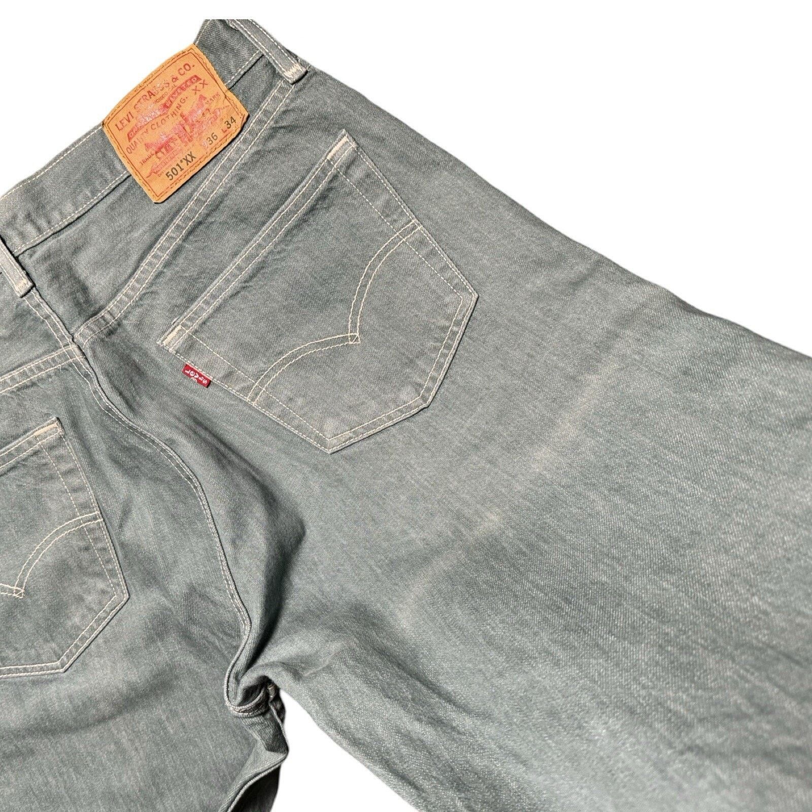 Levi's Vintage Y2K Levi's 501 Teal Denim Jeans Easter 36 X 34 Flaw Size US 36 / EU 52 - 2 Thumbnail