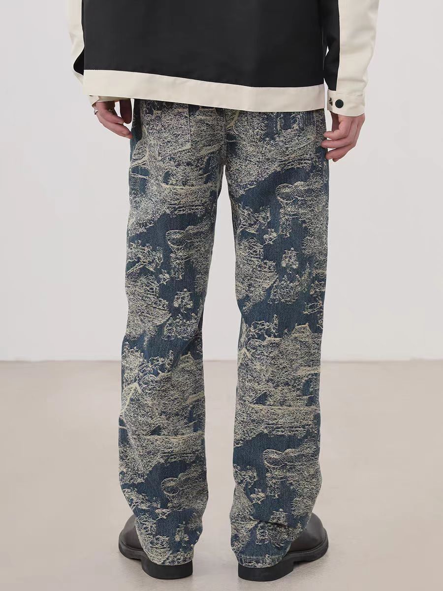 Japanese Brand × Vintage Hip Hop Street Personalized Design Jacquard Jeans Size US 34 / EU 50 - 5 Thumbnail