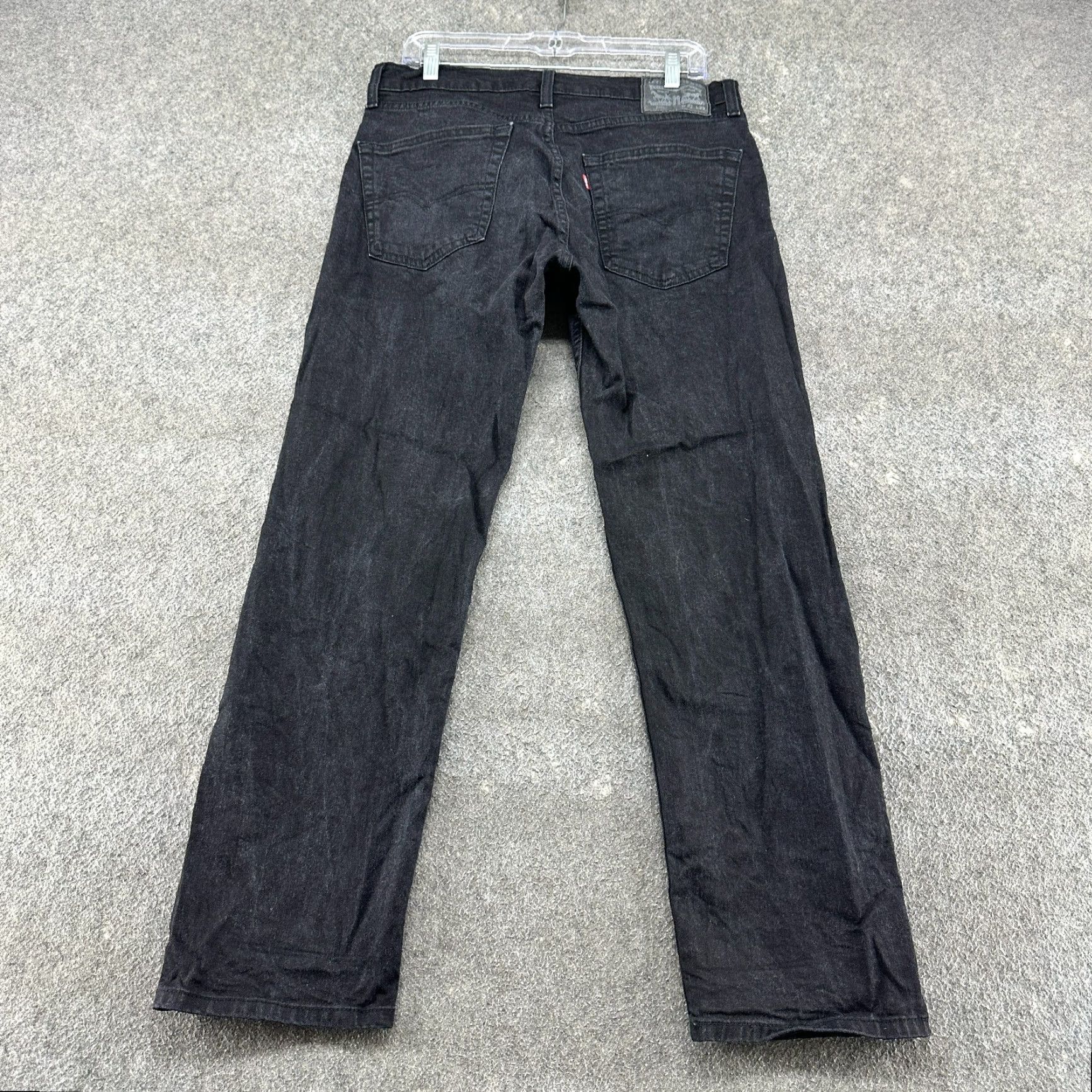 Levi's Levis 505 Jeans Mens 32x29 Black Regular Fit Straight Leg Dark Wash Stretch Size US 32 / EU 48 - 6 Thumbnail