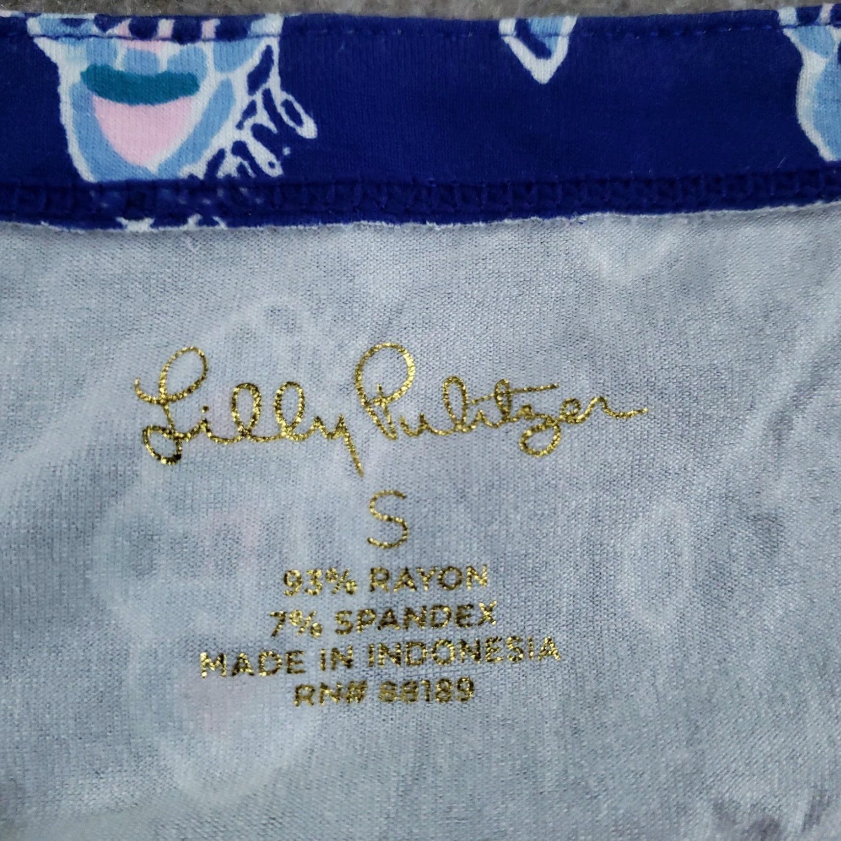 Lilly Pulitzer Dress Womens Small Blue 3/4 Ruffle Sleeve Shift Style 001239