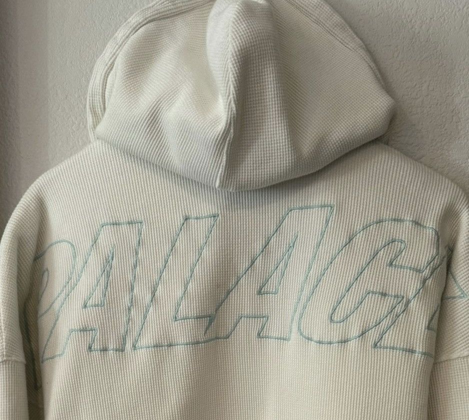 image of Palace Thermal Zip Hoodie Vintage in White, Men's (Size Medium)