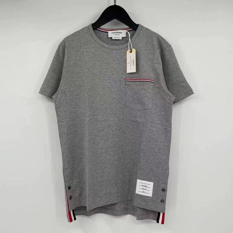 Thom Browne Thom Browne Gray Short Sleeve Pocket Tee-dmc Size US M / EU 48-50 / 2 - 1 Thumbnail