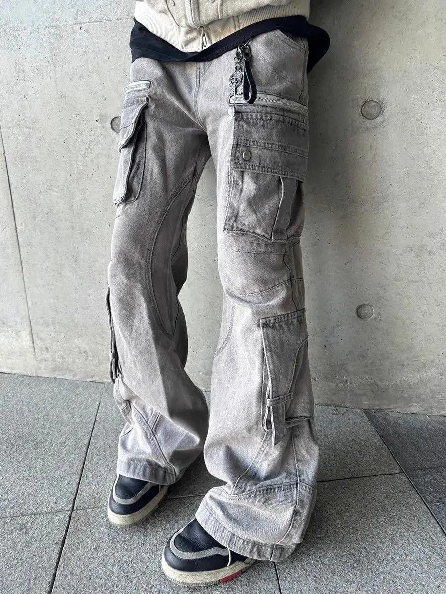 Jean Cargo Stacked Denim Jeans, Flared Jeans, Wide Leg Jeans Size US 30 / EU 46 - 2 Thumbnail