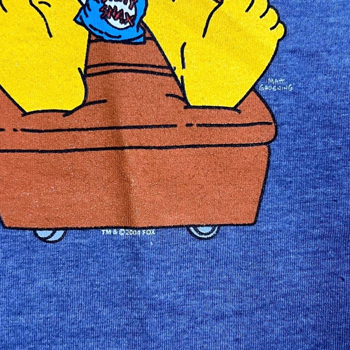 Vintage Vintage The Simpsons "Without TV" T-Shirt XL Blue Ringer BHS 2004 Men Short Sleeve Graphic Print Size US XL / EU 56 / 4 - 3 Thumbnail