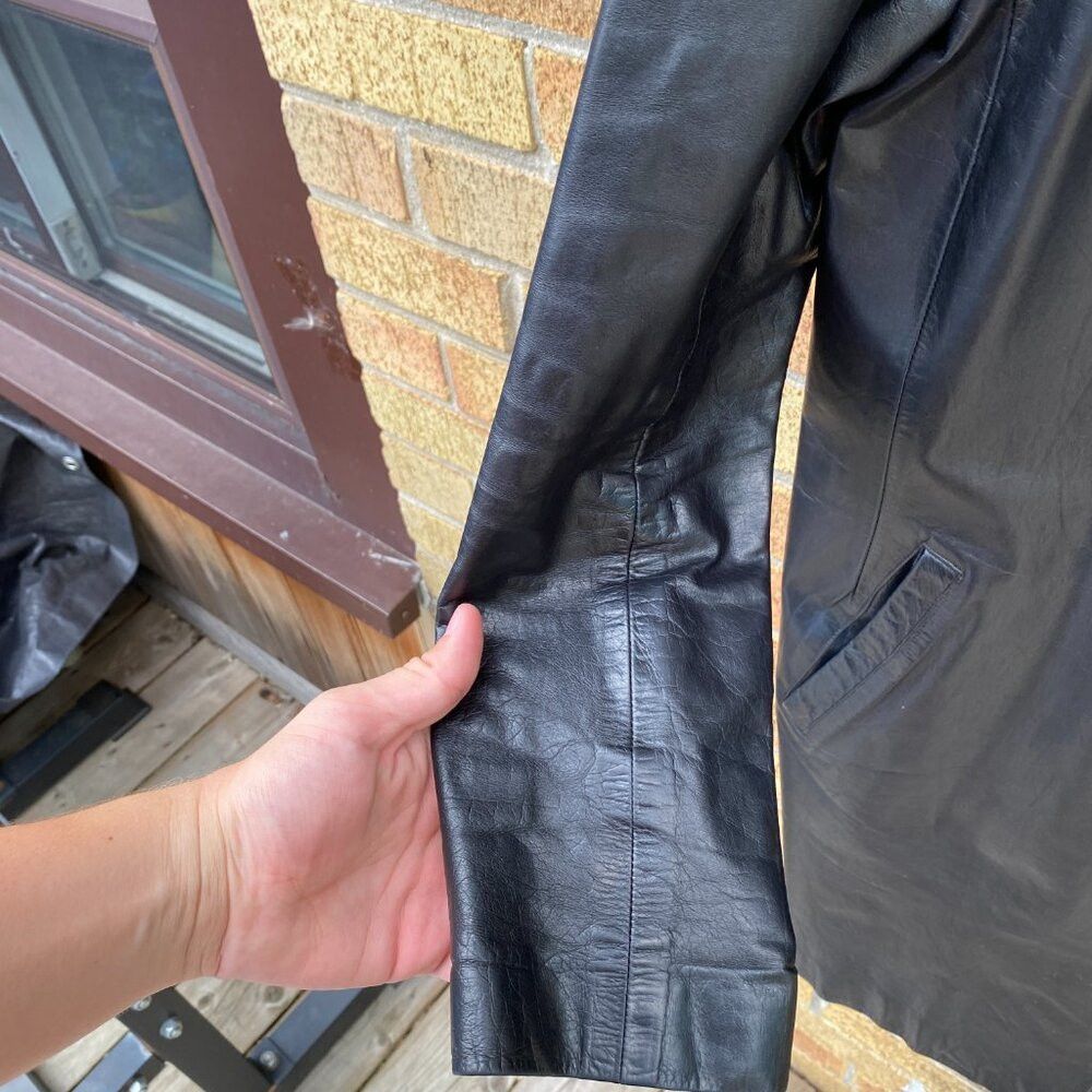 M0851 × Vintage Vintage 90s M0851 Genuine Leather Designer Jacket Small Bla Size S / US 4 / IT 40 - 9 Thumbnail